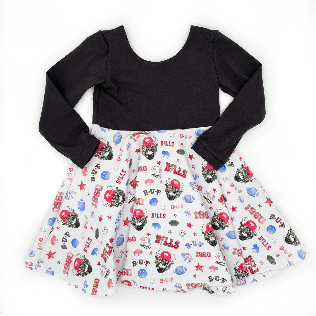 Vintage Buf Twirl Dress (Charcoal Bodice)