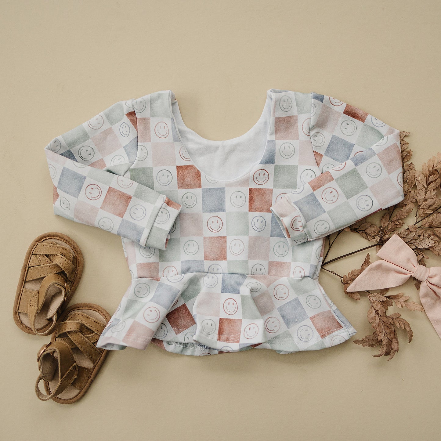 Retro Smile Peplum Top