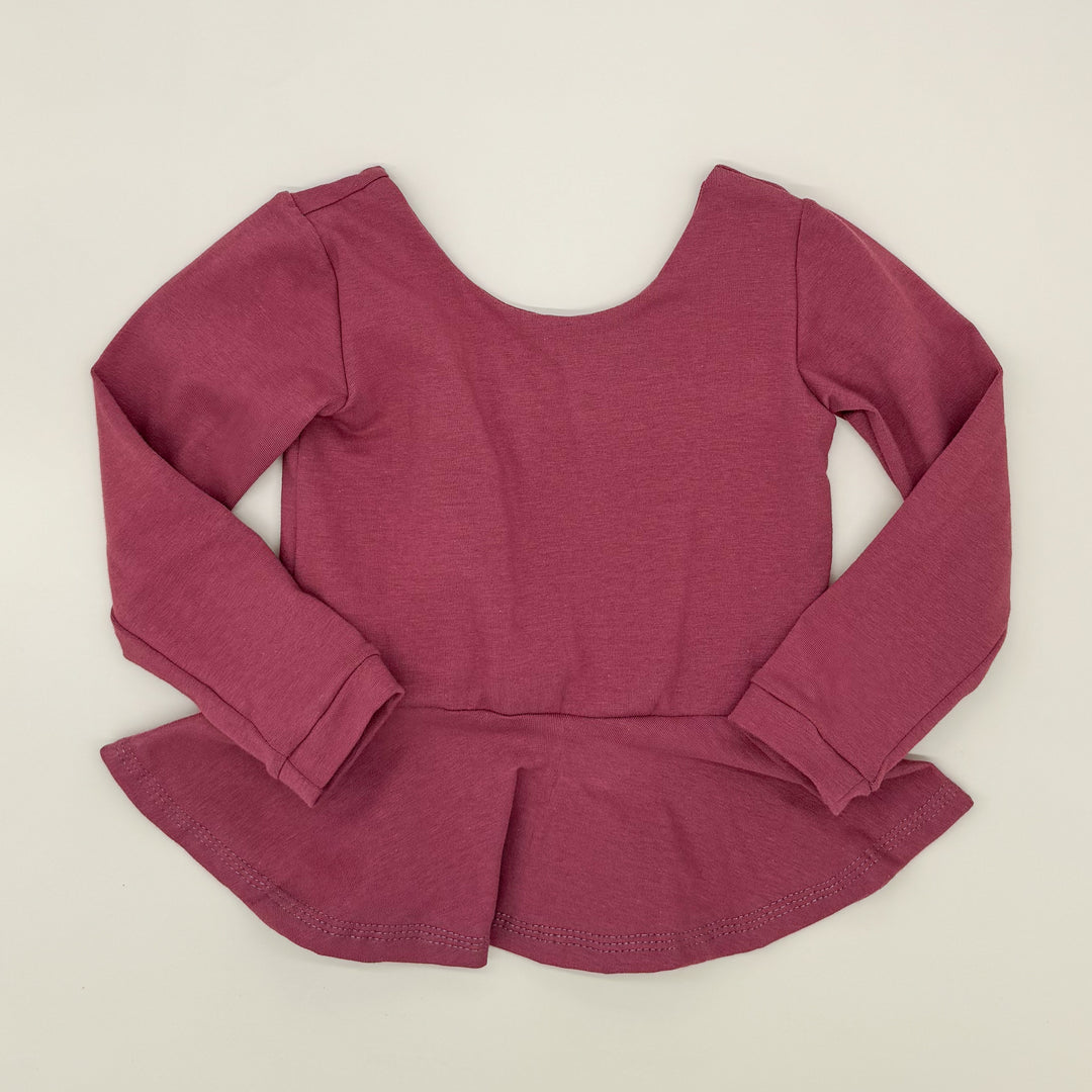 Solid Marsala Peplum Top