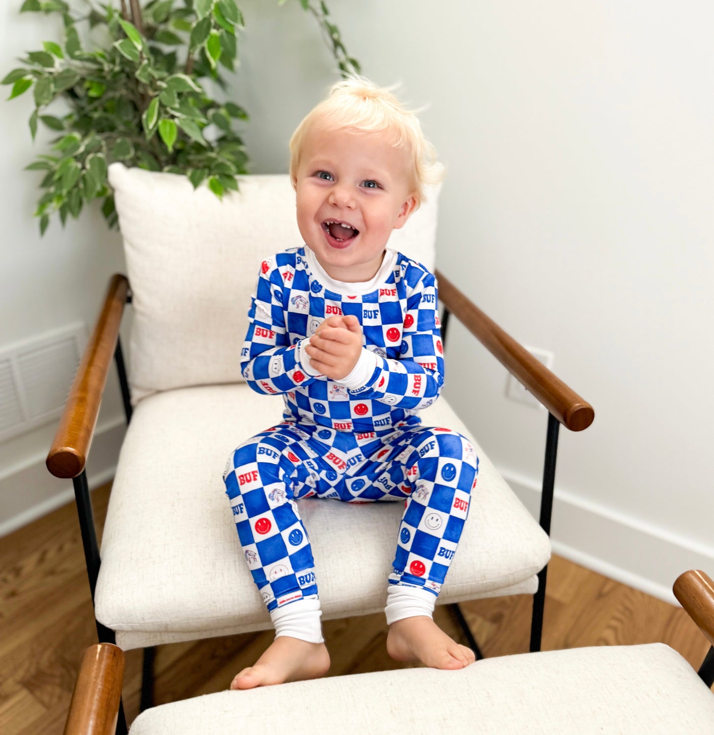 Buf Check Bamboo Two-Piece Set