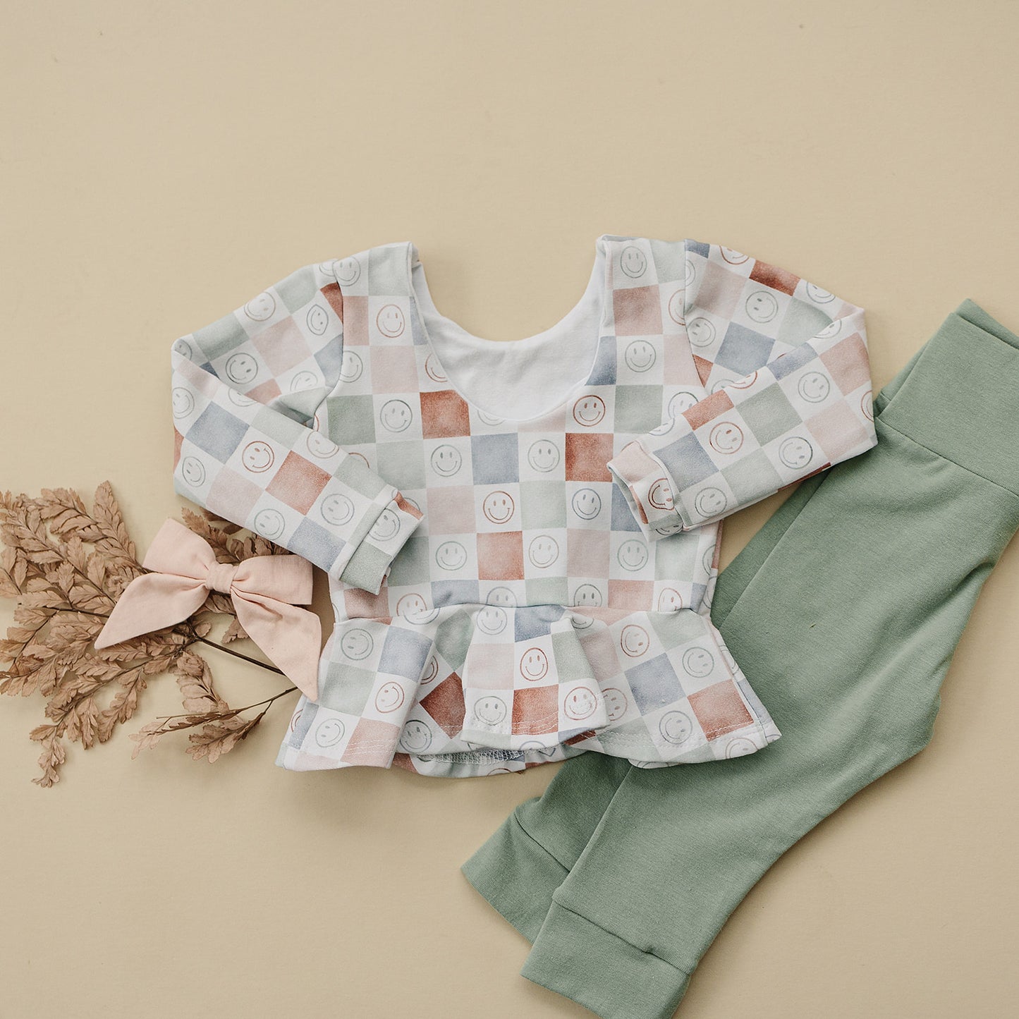 Retro Smile Peplum Top