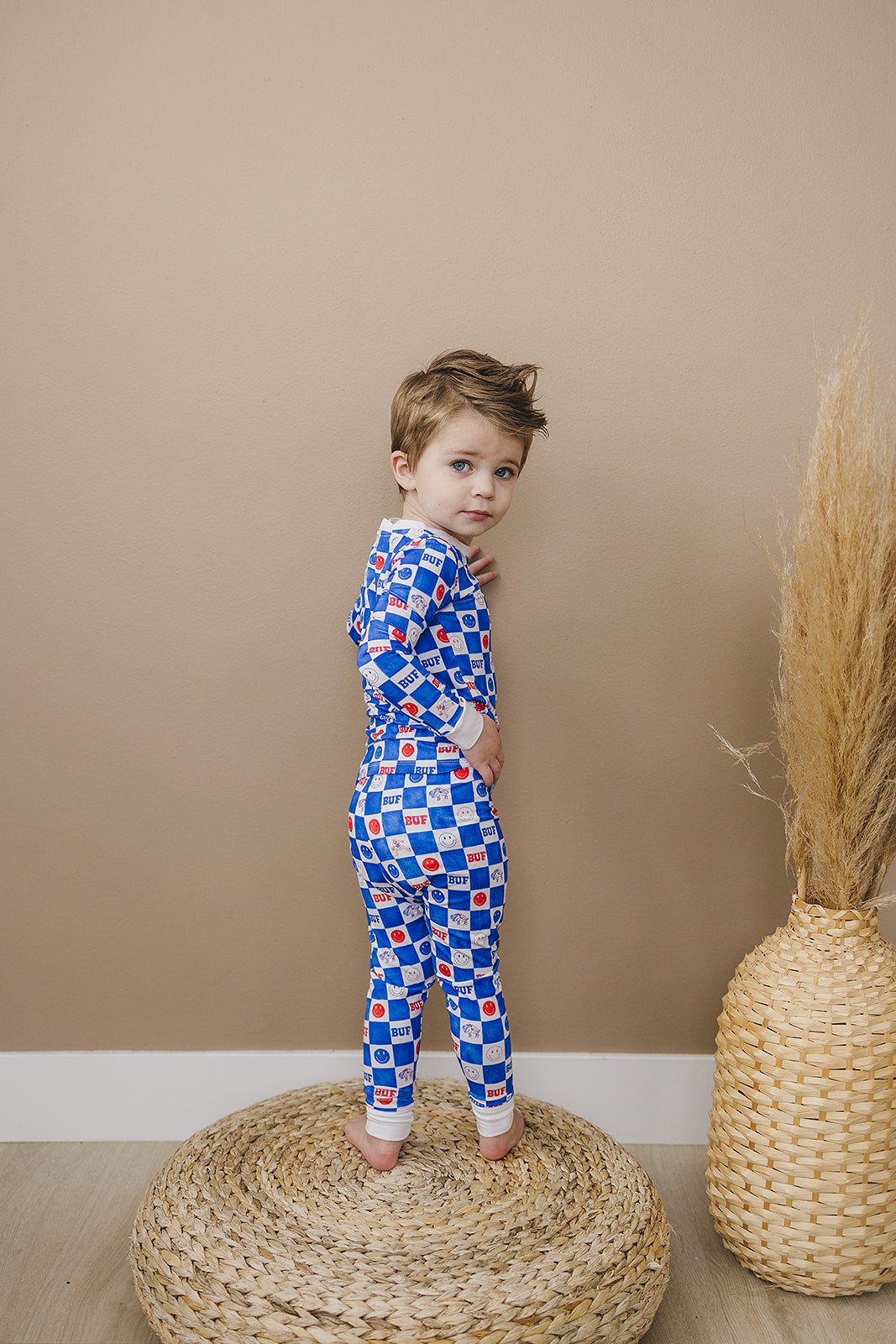 Buf Check Bamboo Two-Piece Set