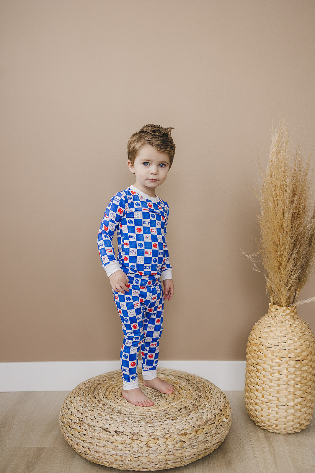 Buf Check Bamboo Two-Piece Set