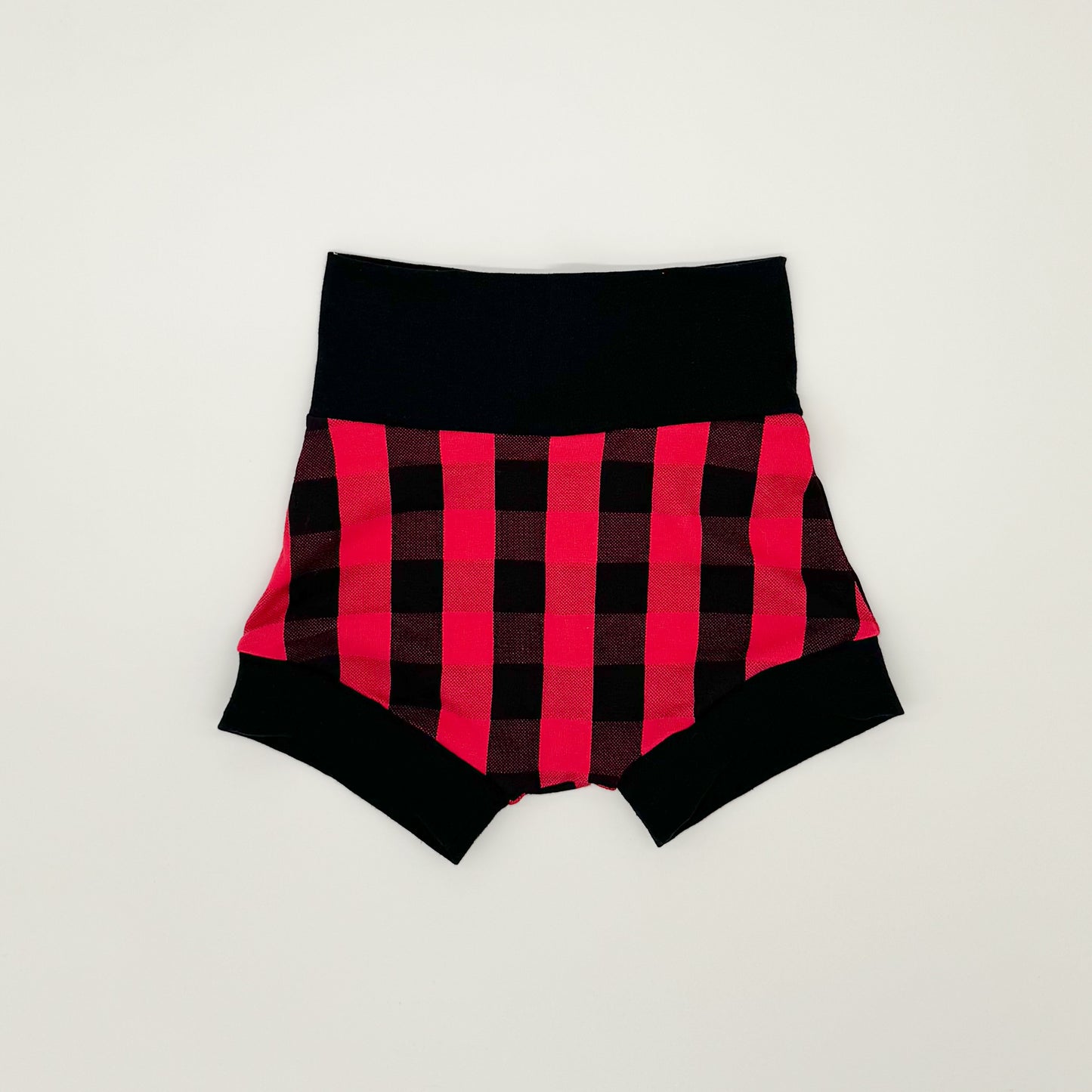 Red & Black Check Shorties (Black Cuffs)