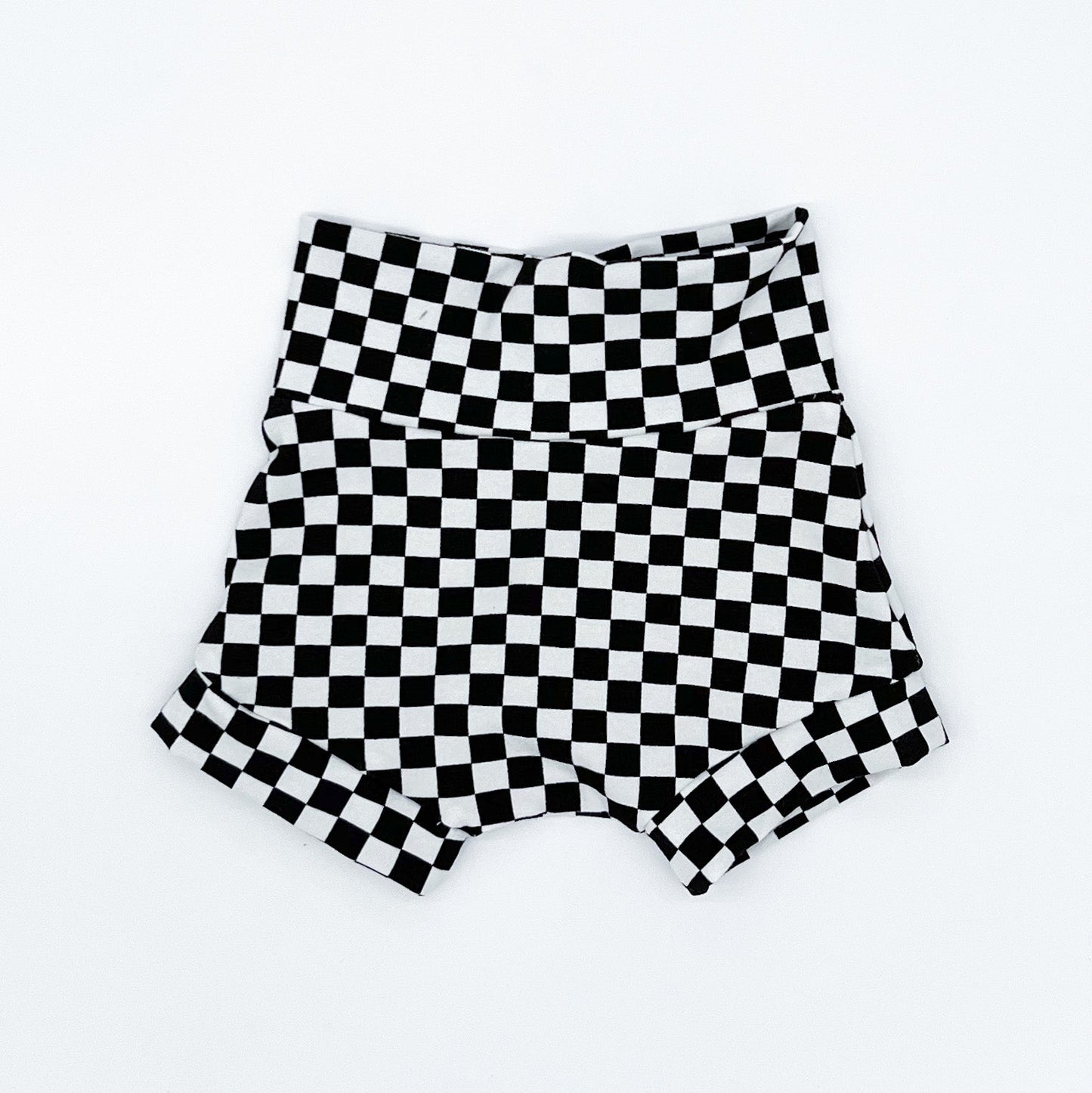 Solid Black & White Check Shorties