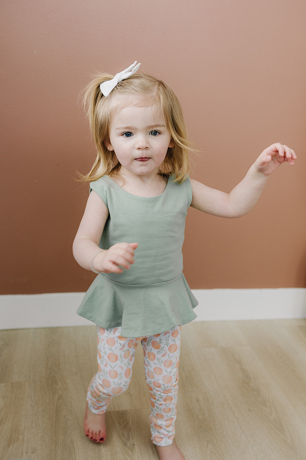 Solid Light Sage Peplum Top