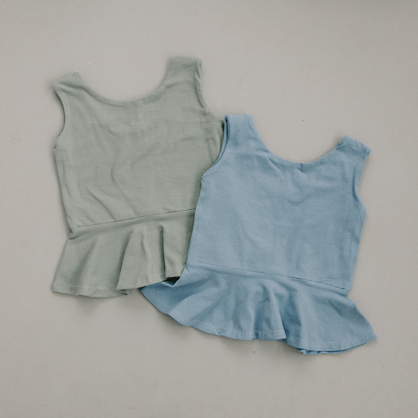 Solid Dusty Blue Peplum Top