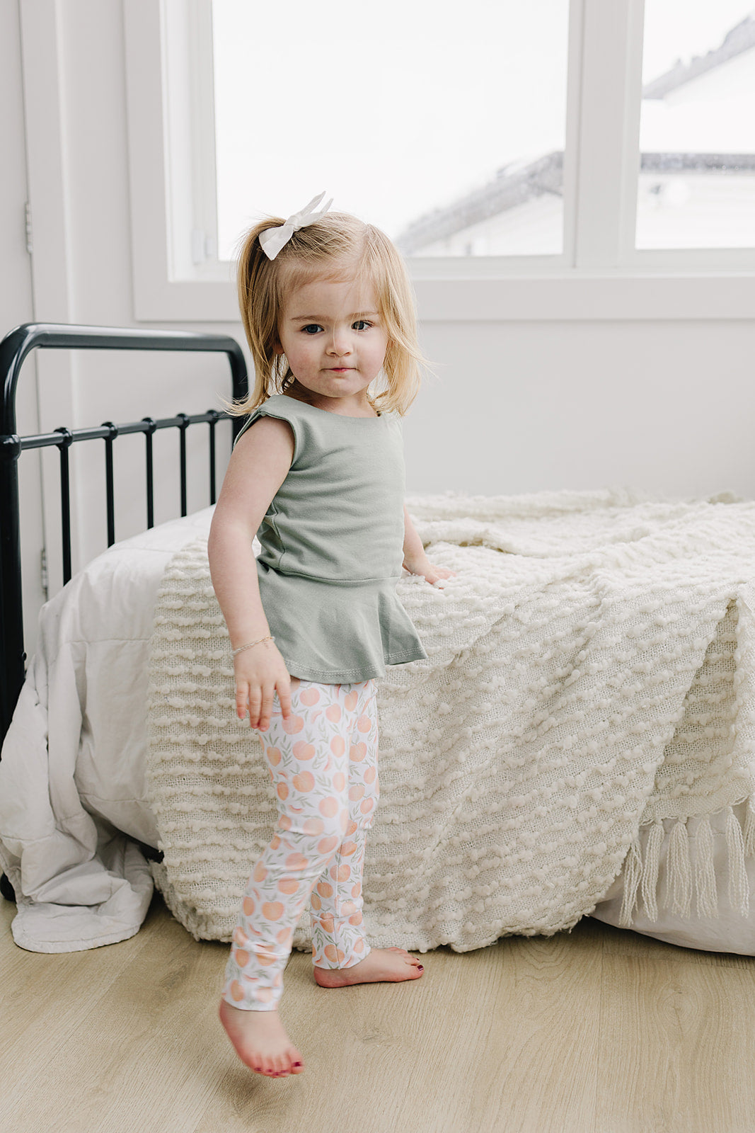 Solid Light Sage Peplum Top