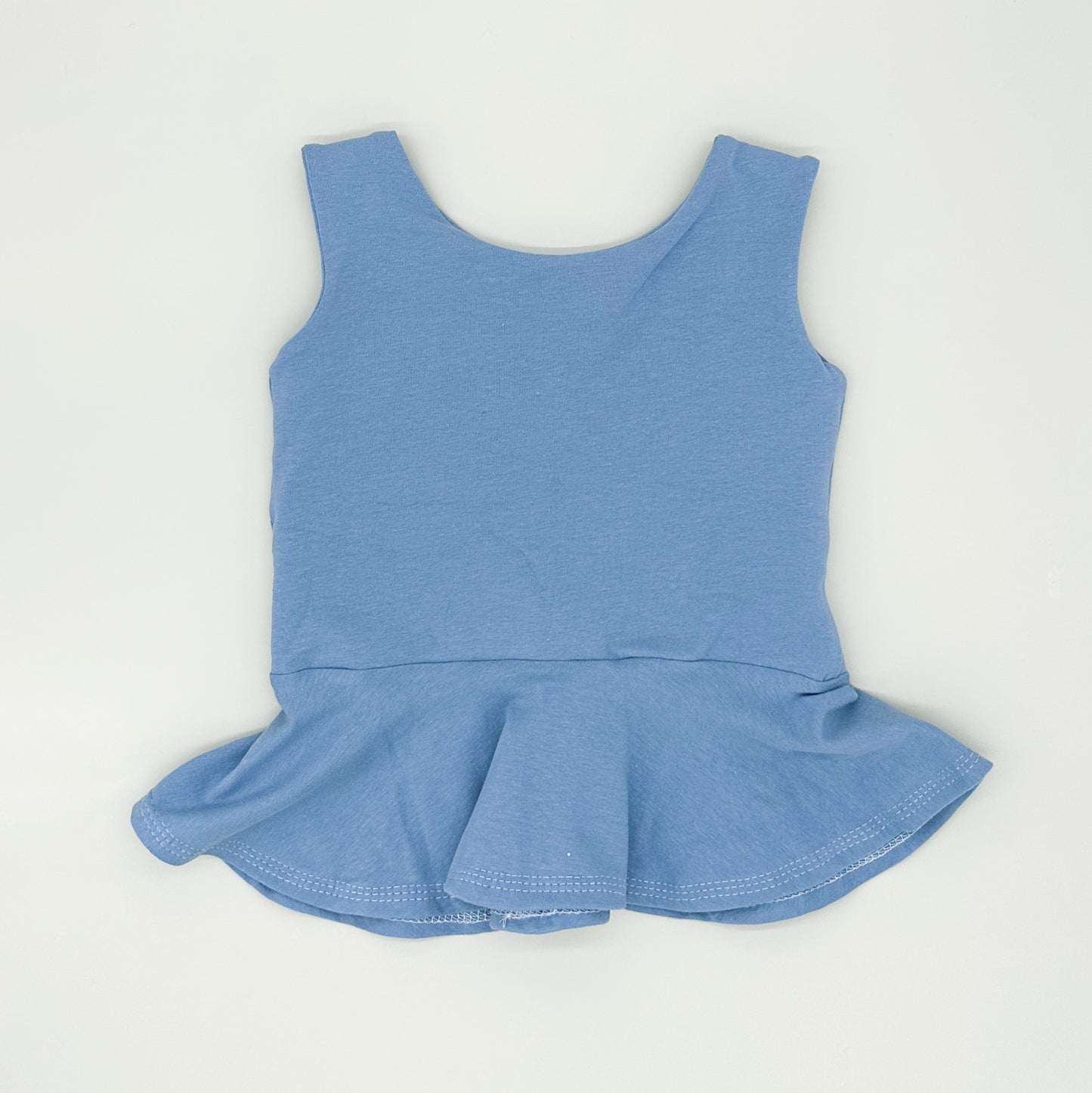 Solid Dusty Blue Peplum Top