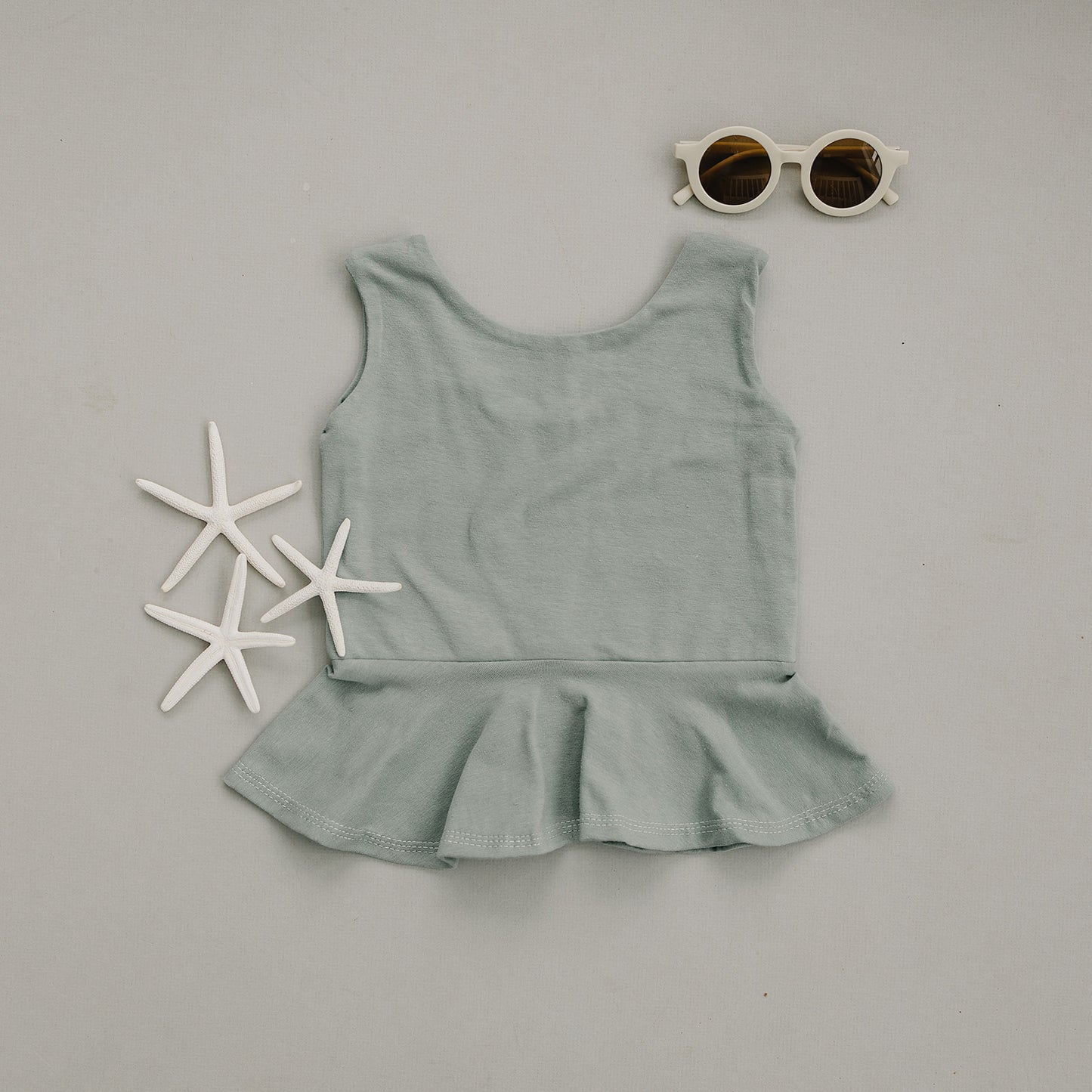 Solid Light Sage Peplum Top