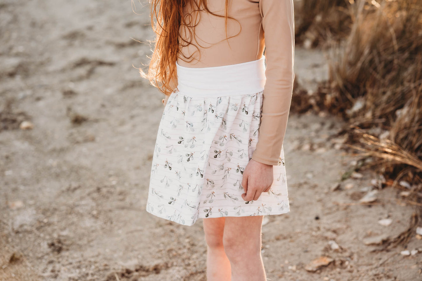 eucalyptus stripe skirt (white waist)