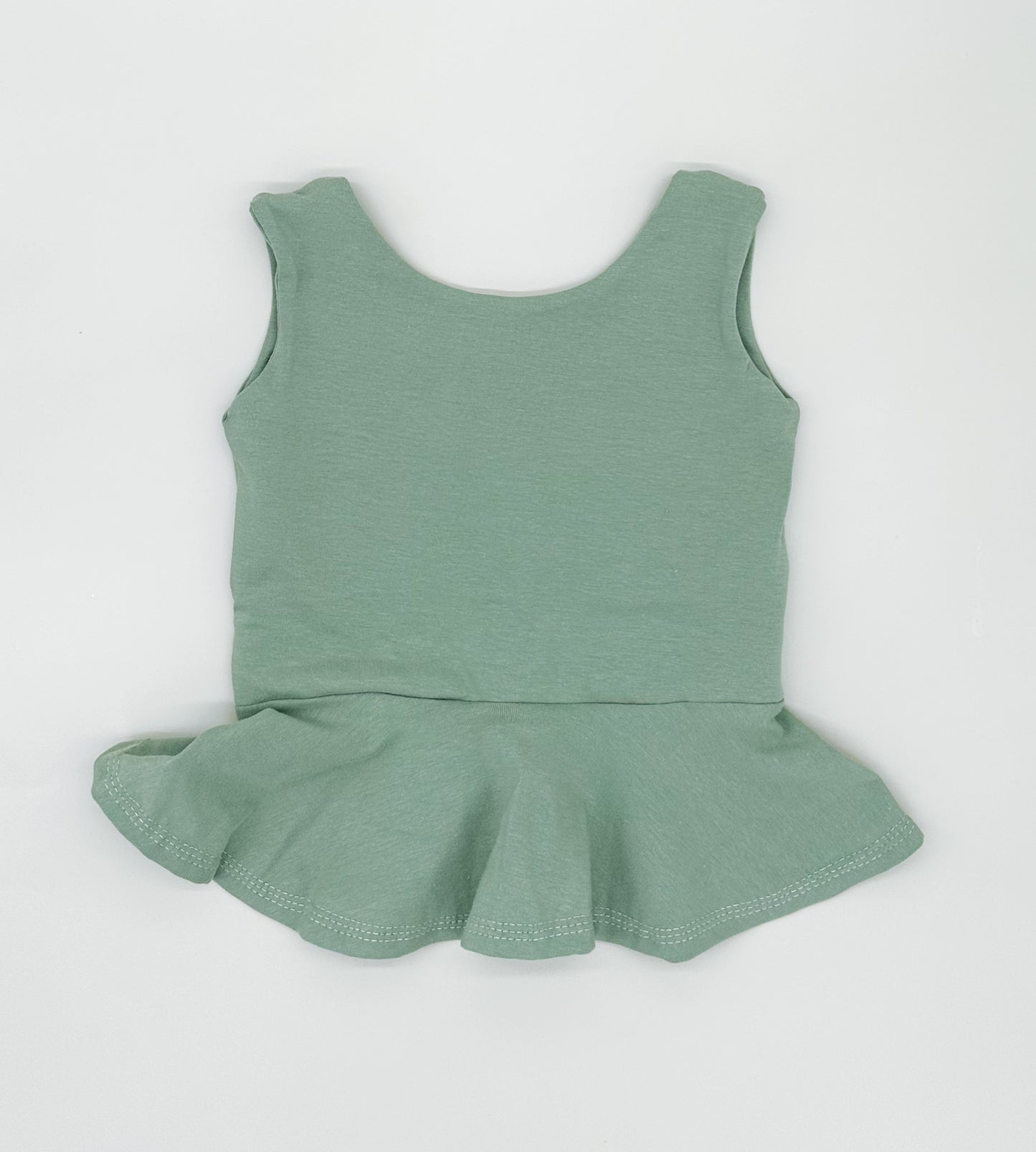 Solid Light Sage Peplum Top