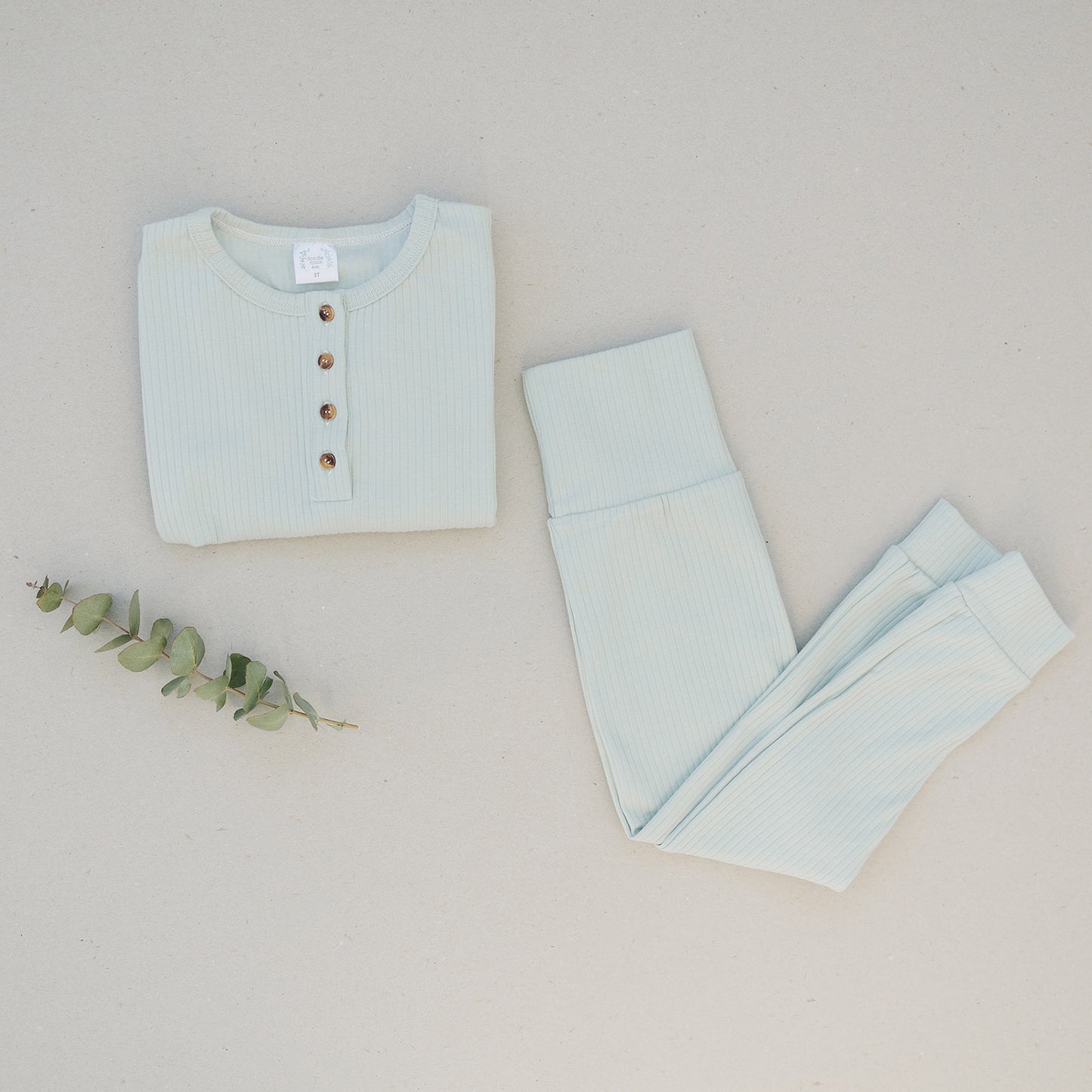 Sage Ribbed Top & Bottom Set