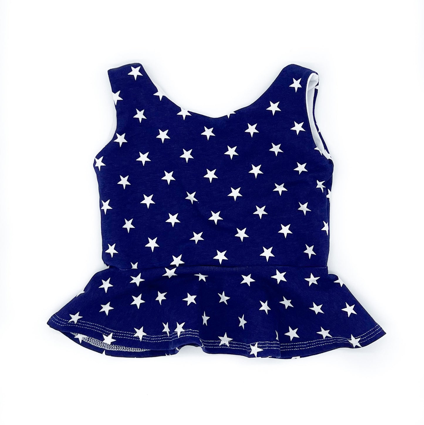 Stars on Navy Peplum Top