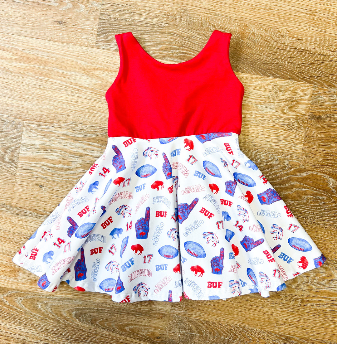 RTS let’s go Twirl Dress Tank (red Bodice) 3T