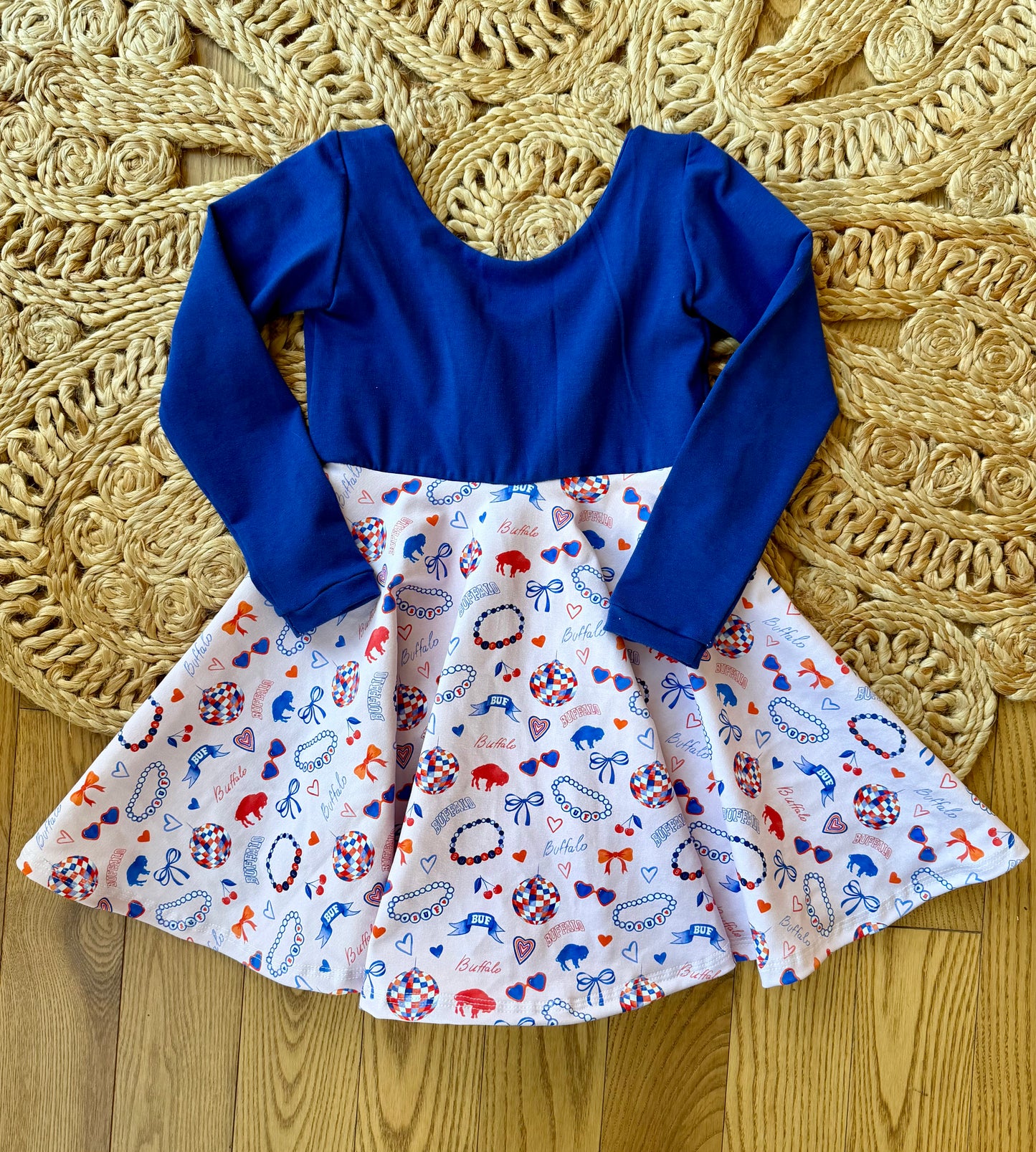 Coquette Buffalo Twirl Dress Blue bodice