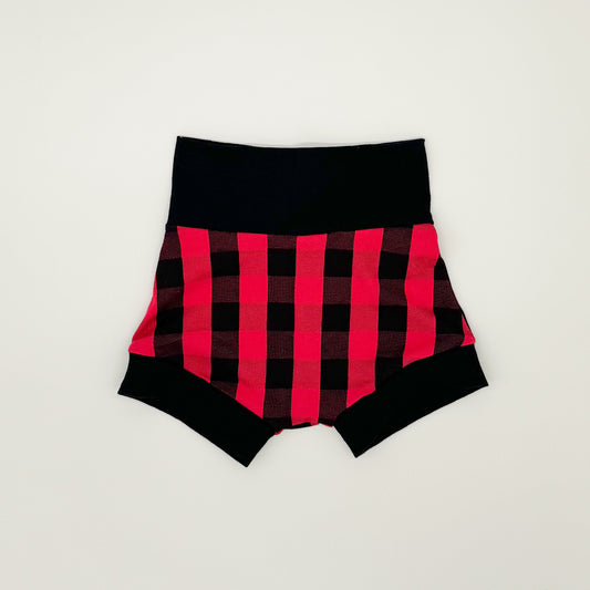 Red & Black Check Shorties (Black Cuffs)