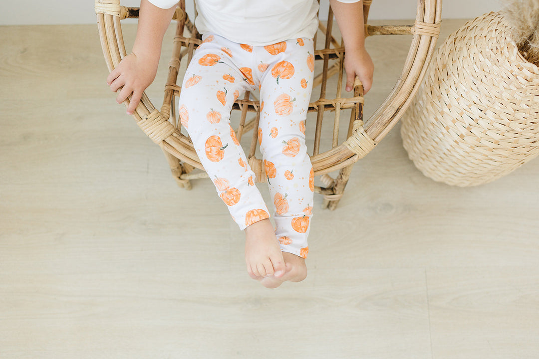 RTS Speckled Pumpkin Leggings (Matching) 0-3,6-9,9-12,12-18, 2T 4T
