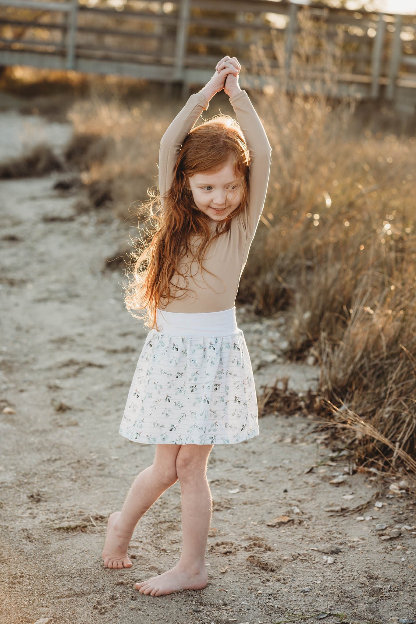 eucalyptus stripe skirt (white waist)