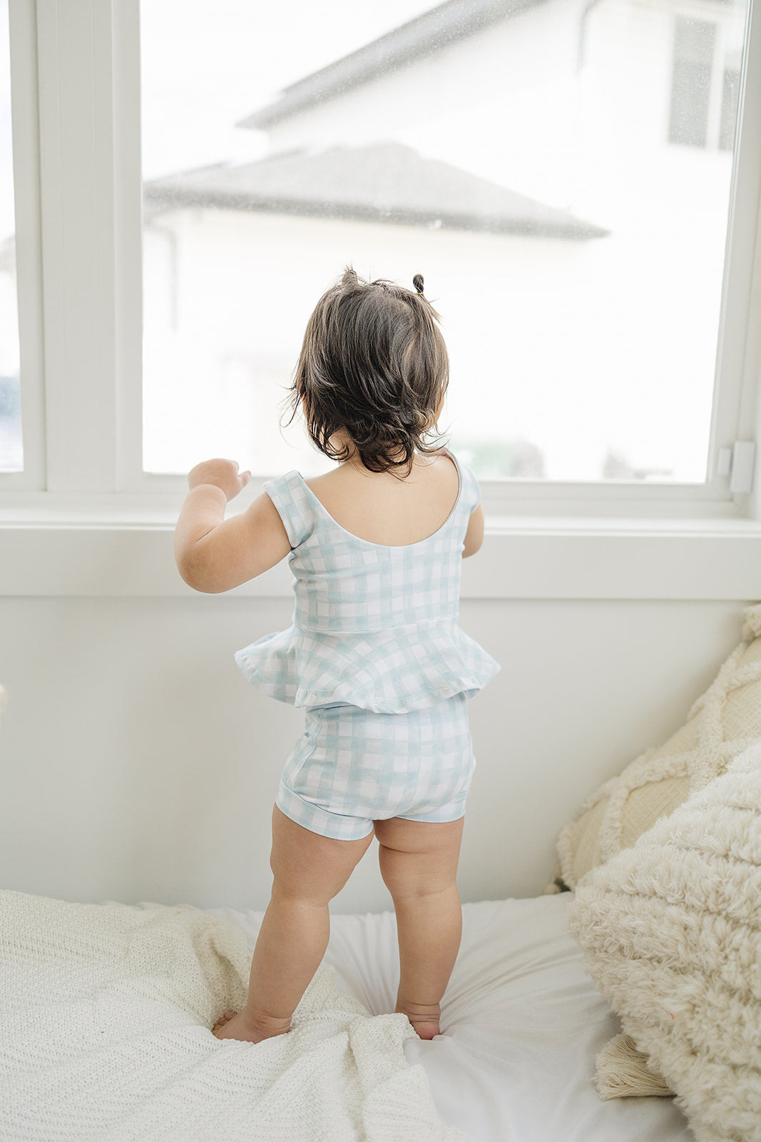 Steel Gingham Shorties (Matching)
