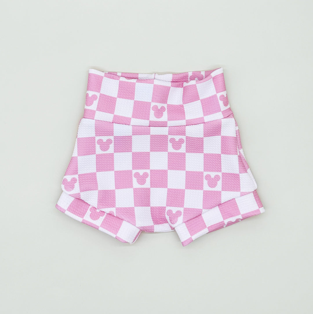 Pink Mouse Check Shorties (Matching)