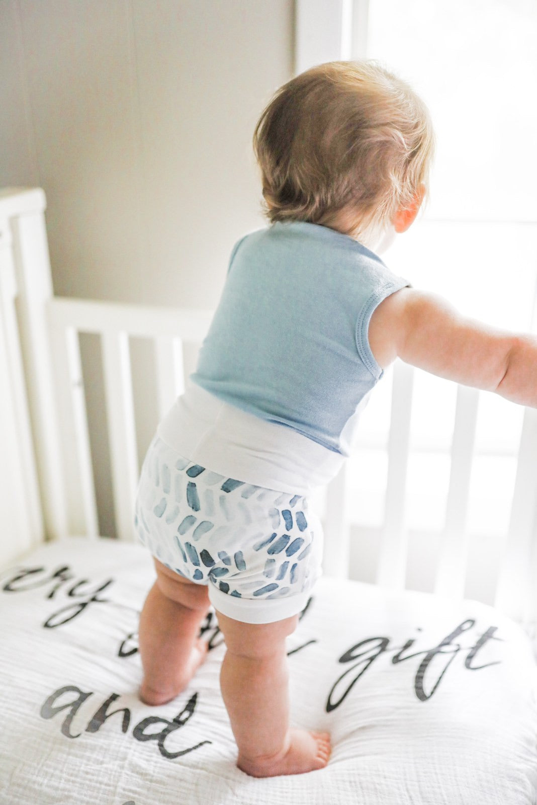 Navy Herringbone Shorties