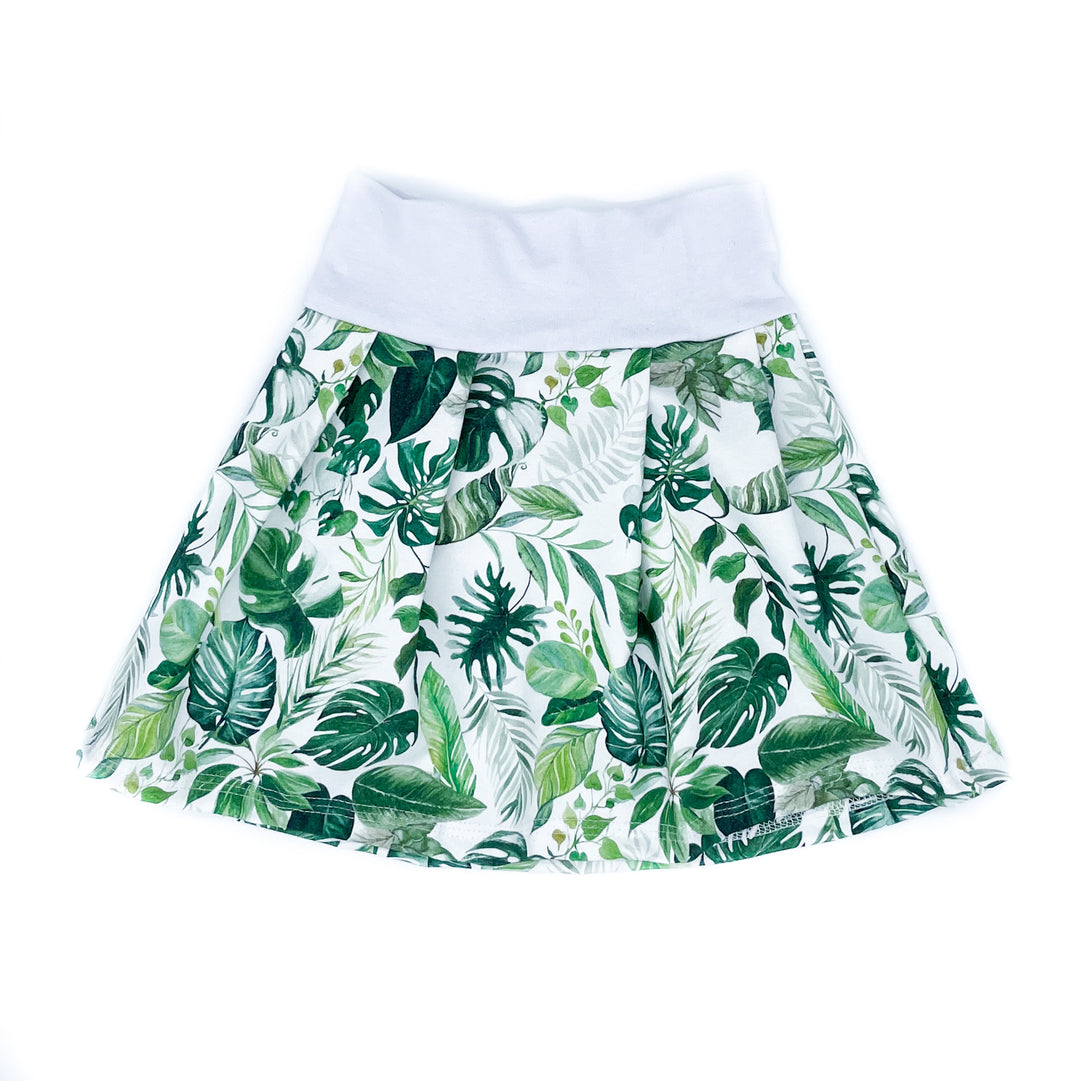 tropical leaf skirt (white waist)
