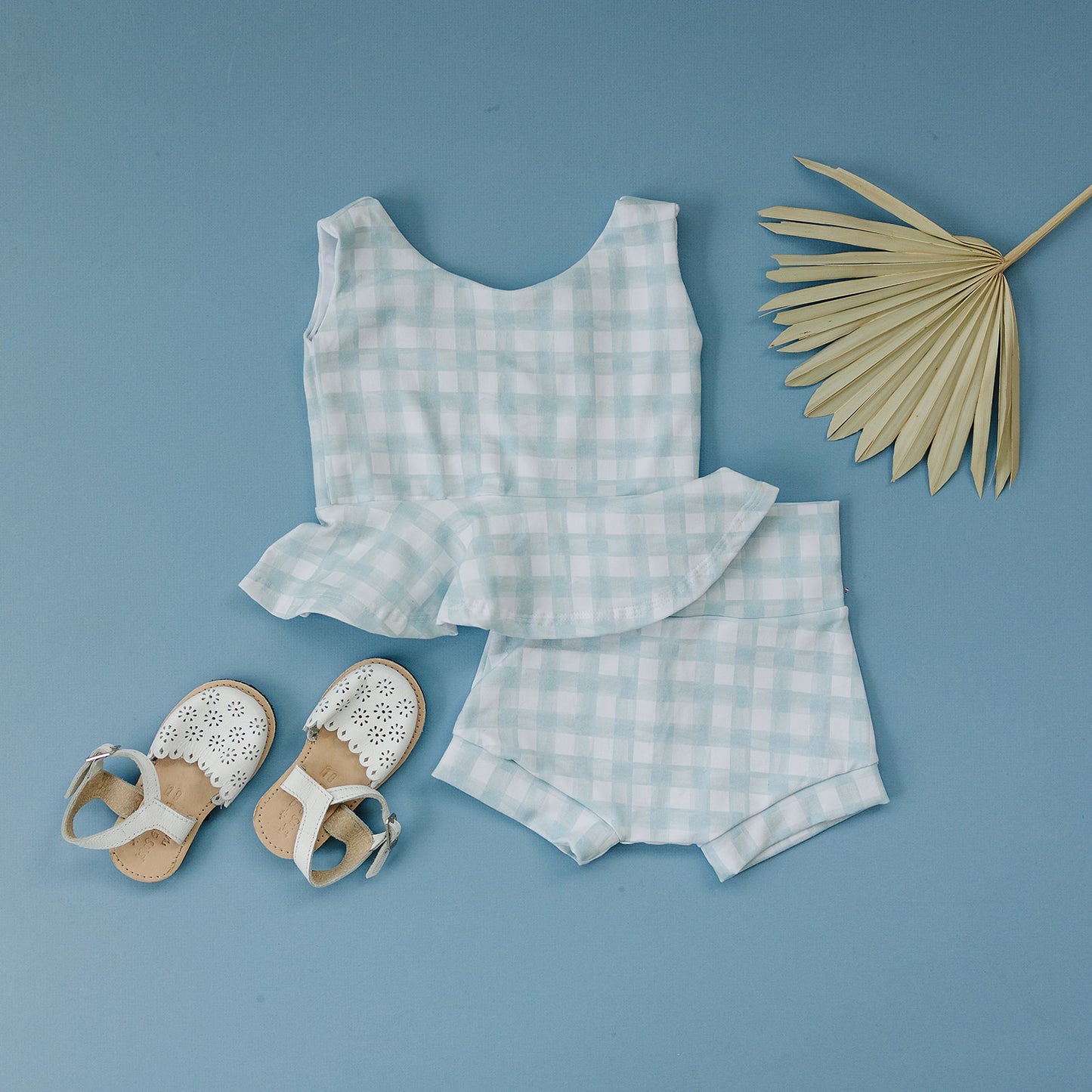 Steel Gingham Shorties (Matching)