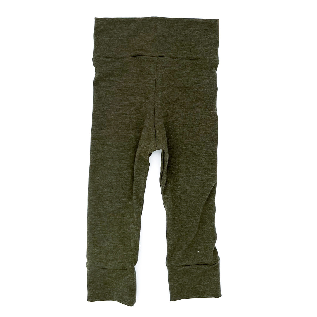 Solid Heather Olive Green Leggings