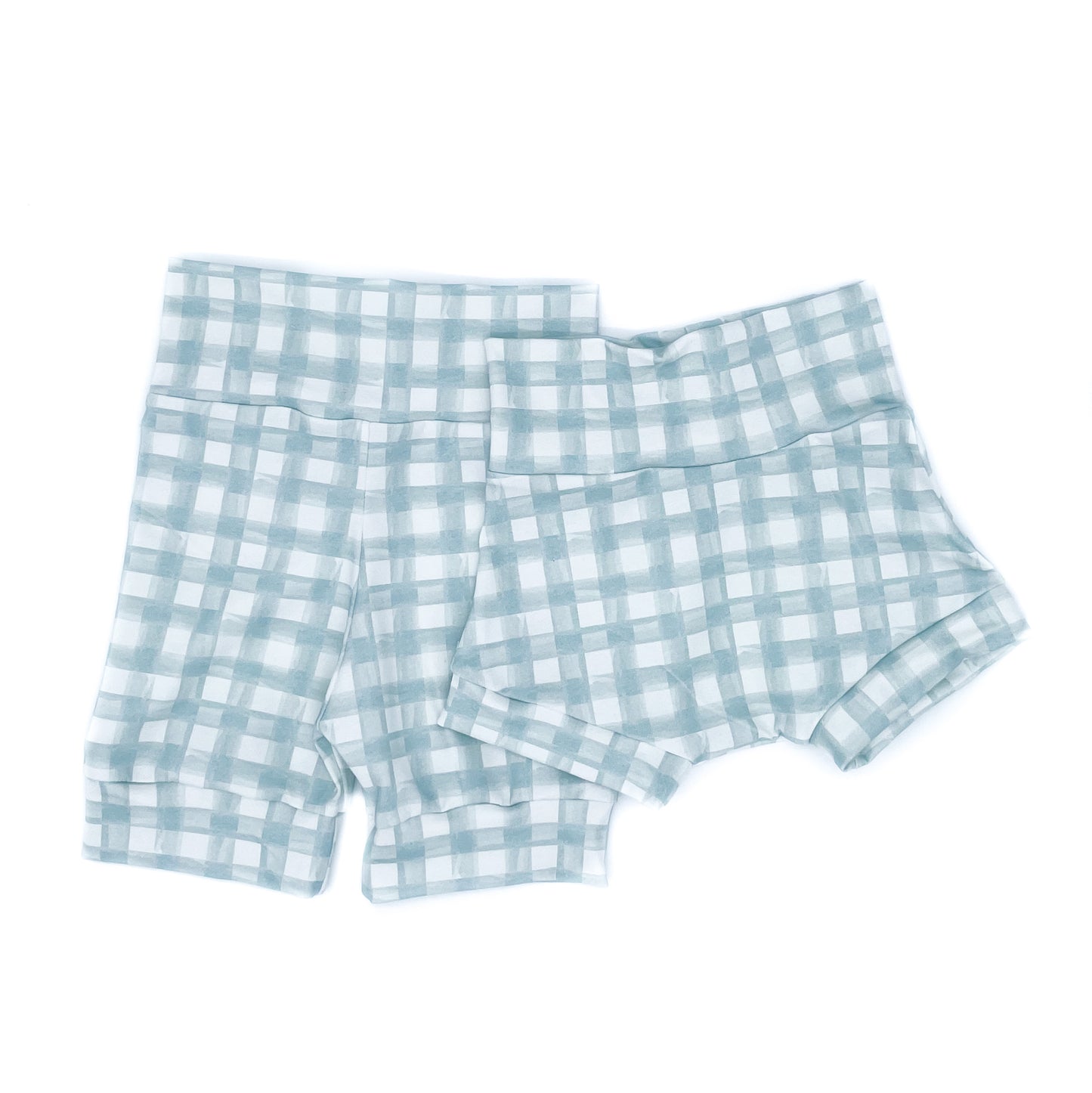 Steel Gingham Shorties (Matching)
