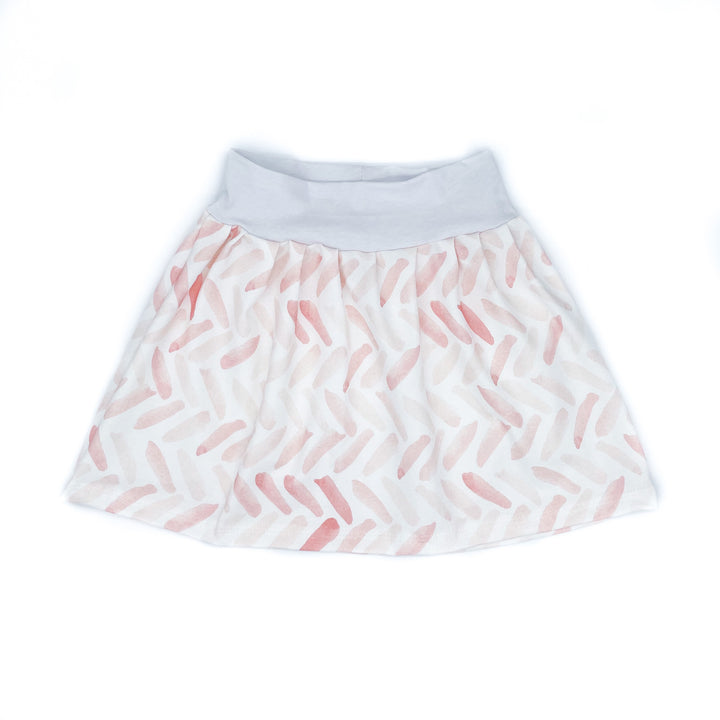 pink herringbone skirt (white waist)