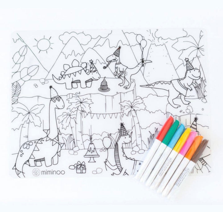 Dinosaur Silicone Reusable Coloring Tablemat
