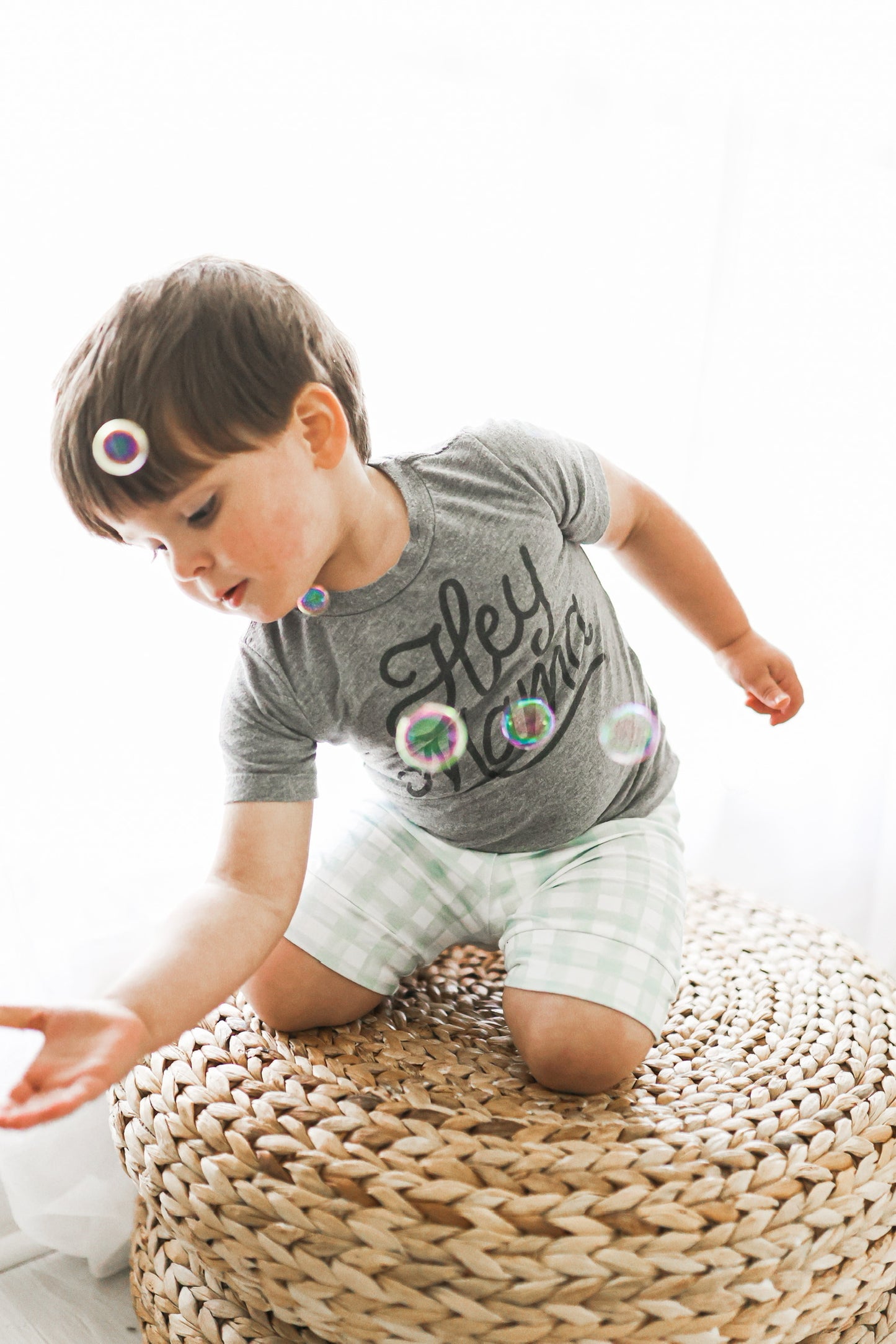 Steel Gingham Shorties (Matching)