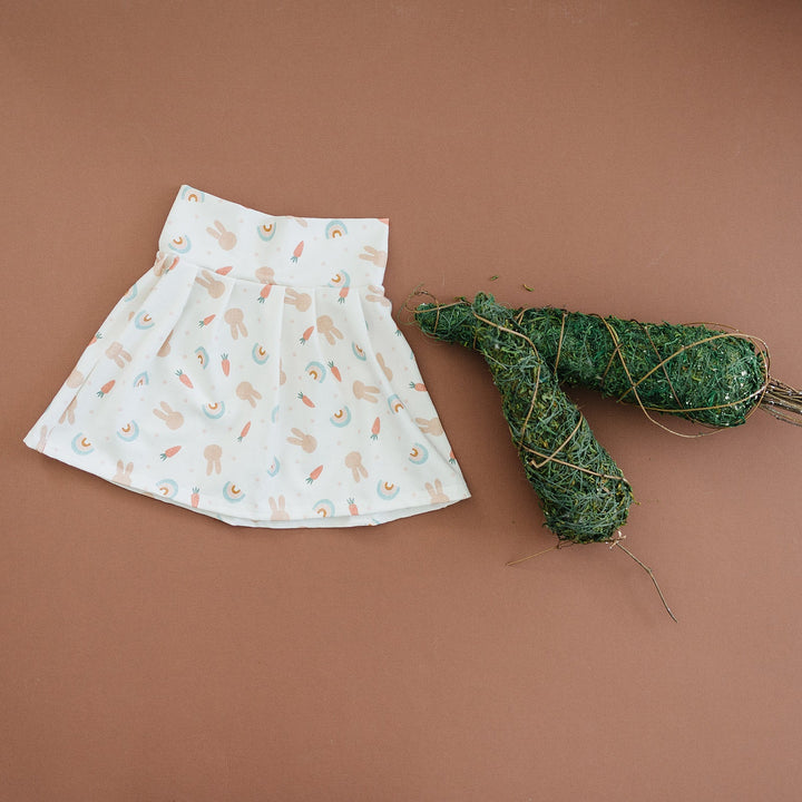 RTS Bunny Rainbow Skirt (matching waist) 2-3T