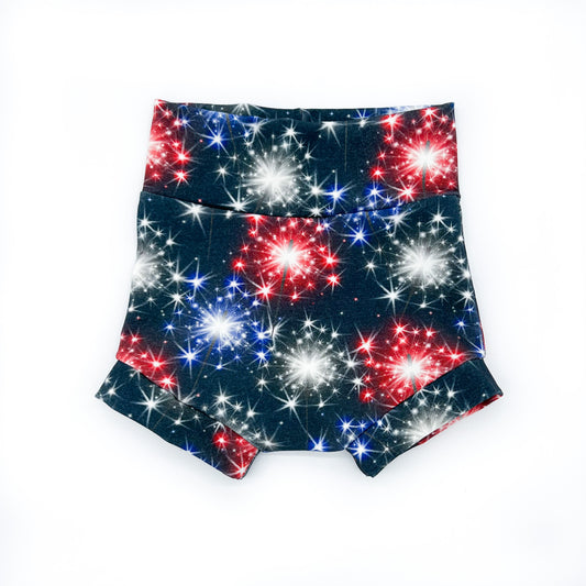 Fireworks on Navy Shorties (Matching)