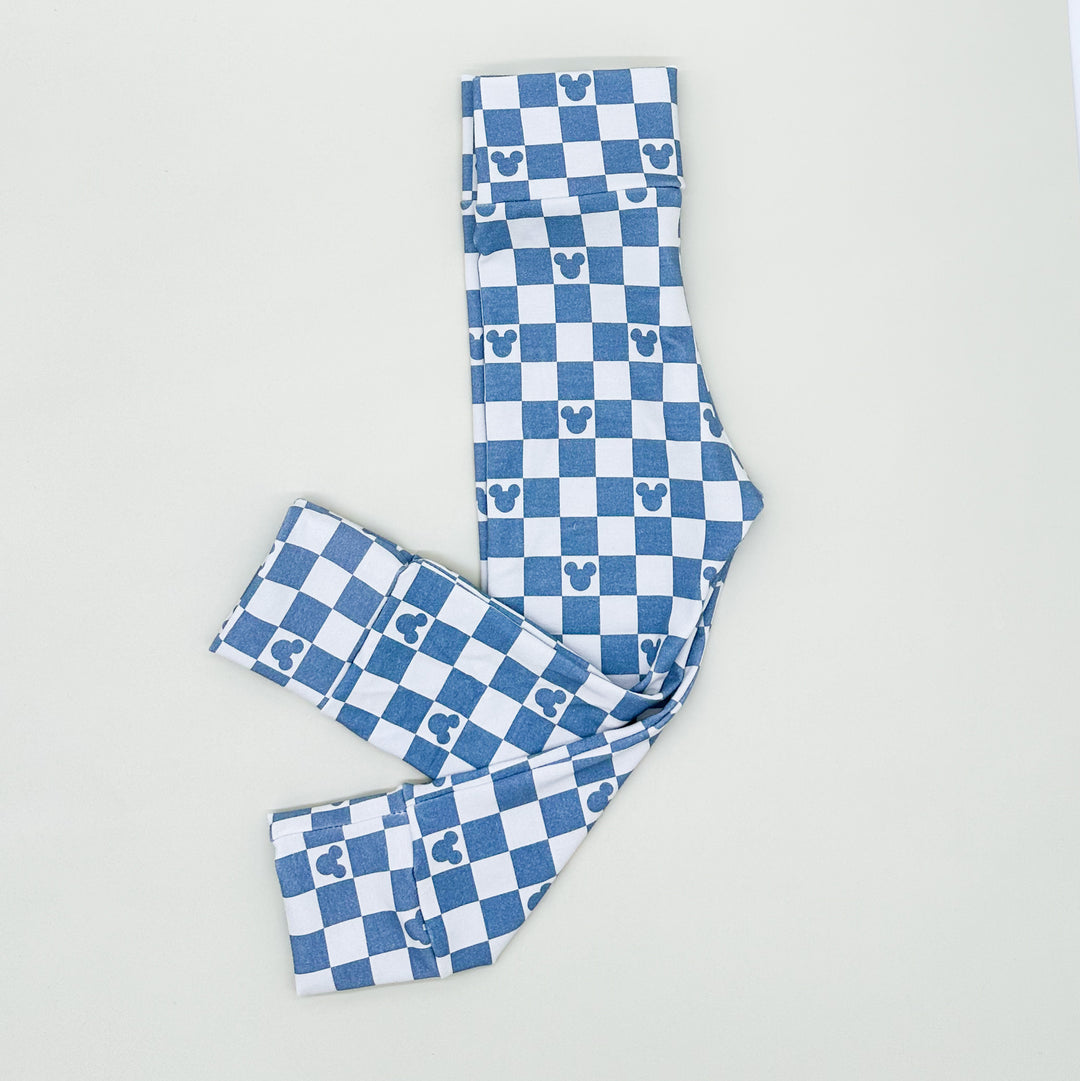 Blue Mouse Check Leggings (Matching)